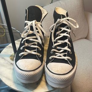 Platform Black Converse Hightops